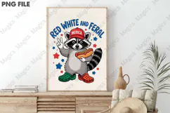 Red White and Feral ,Funny USA Png Product Image 3