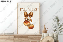 Pumpkin Bow Fall Vibes PNG Product Image 3