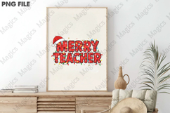 Merry Teacher Png, Christmas Pencil Tree Product Image 3
