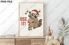 Funny Raccoon Christmas Retro Design Product Image 3