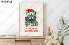 Raccoon Christmas Sublimation PNG Product Image 3