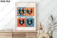 Patriotic Floral Chicken Png,Farmhouse Product Image 3