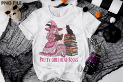 Pretty Girls Read Books Pink Halloween Png Product Image 3