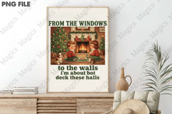 Vintage Christmas Carol Girls PNG Product Image 3