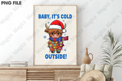 Christmas Highland Cow PNG, Funny Cow Product Image 3