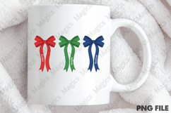 Christmas PNG, Merry and Bright Bow Sublimation Product Image 4