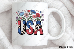 Floral USA PNG, Floral Brushstroke USA Product Image 4