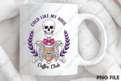 Cold Like My Soul Coffee Club Pink Halloween Skeleton Png Product Image 4