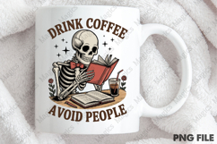 Drink Coffee Avoid People, Skeleton Tbr Product Image 4