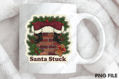 Santa Stuck Funny Christmas PNG Product Image 4
