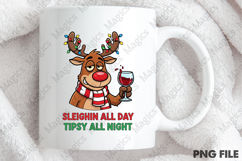 Funny Reindeer Christmas Lights PNG Product Image 4