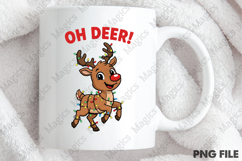 Funny Reindeer Lights T-Shirt Design Product Image 4