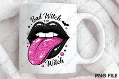 Bat Witch Pink Halloween Lips Png Product Image 4