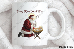 Religious Christmas Santa Kneeling PNG Product Image 4