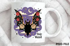 Stay Weird Png,Cute Floral Bat Png Product Image 4