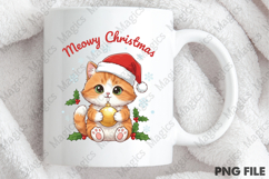 Meowy Christmas Cat T-Shirt Design Product Image 4