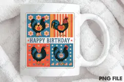 Patriotic Floral Chicken Png,Farmhouse Product Image 4