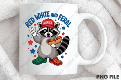 Red White and Feral ,Funny USA Png Product Image 4
