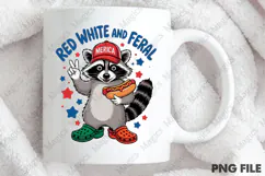 Red White and Feral ,Funny USA Png Product Image 4