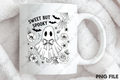 Halloween Vintage Ghost Boho Flowers Png Product Image 4