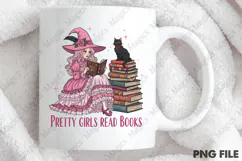 Pretty Girls Read Books Pink Halloween Png Product Image 4
