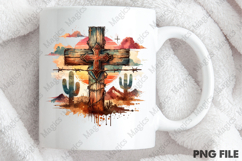 Retro Western Cross Png Sublimation Design Product Image 4