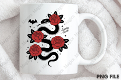 Spooky Season Png,Snake and Red Roses Png Product Image 4