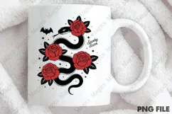 Spooky Season Png,Snake and Red Roses Png Product Image 4