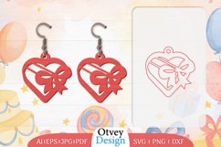 Earrings Valentine Lasercut, Earring Birthday Lasercut Product Image 1