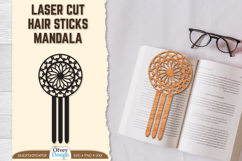 Laser Cut Hair Sticks Mandala Product Image 1
