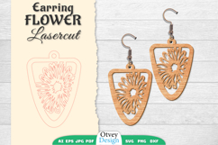 Flowers Earring Laser Cut Product Image 1