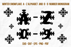 Winter Snowflake Alphabet Svg | Winter Monogram Svg Product Image 1