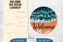 Sea Wave Ocean Welcome Layered Lasercut Product Image 1