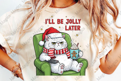 Funny Christmas Sarcastic Lazy Cat Png Product Image 1
