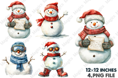 Cute Snowman, Christmas clipart Png Product Image 1