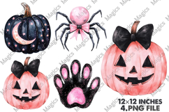 Black And Pink Halloween Clipart Product Image 1