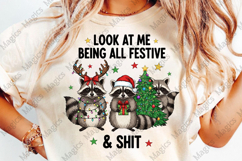 Funny Christmas Sarcastic Raccoon Png Product Image 1