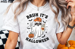 Bruh Its Halloween Funny Ghost and Pumpkin png Product Image 2