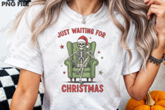 Just Waiting For Christmas Skeleton Png Product Image 3