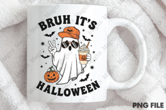 Bruh Its Halloween Funny Ghost and Pumpkin png Product Image 3
