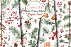 Watercolor Rustic Christmas Patterns Product Image 1