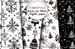 Black and White Christmas Patterns Set Product Image 1