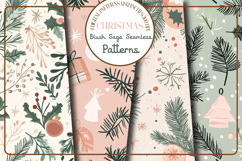 Blush Sage Seamless Christmas Patterns Product Image 1