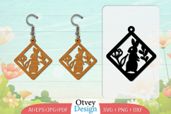 Earring Rabbit Lasercut | Happy Easter Lasercut Product Image 1
