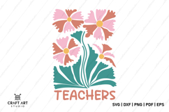 Teacher SVG | Boho Floral Teacher SVG Design Product Image 1