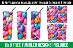 3d Puff Heart Tumbler Wrap, 3d puff tumbler wrap Product Image 1