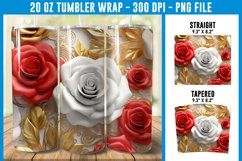 3D Rose Tumbler Wrap, 3D Flowers Tumbler Wrap, 3D Roses Product Image 1