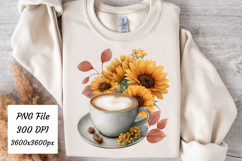 Watercolor Fall Coffee Latte Png | Fall Latte Png Product Image 1