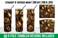 3d Golden Tulip Flower Tumbler | Tooled Tulip Flower Tumbler Product Image 1