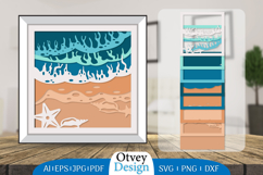 Sea Wave 3D Shadowbox Layered Papercut Product Image 1